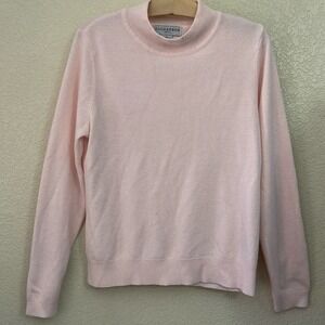 Sag Harbor Petite PL Pink Mock Neck Knit Sweater Long Sleeve Acrylic Top